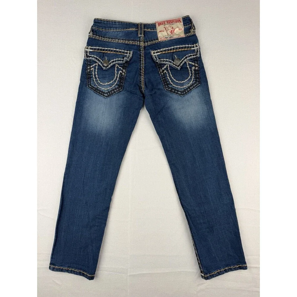 True Religion Men's Ricky Super T Straight Leg Blue Jeans Size 34x30